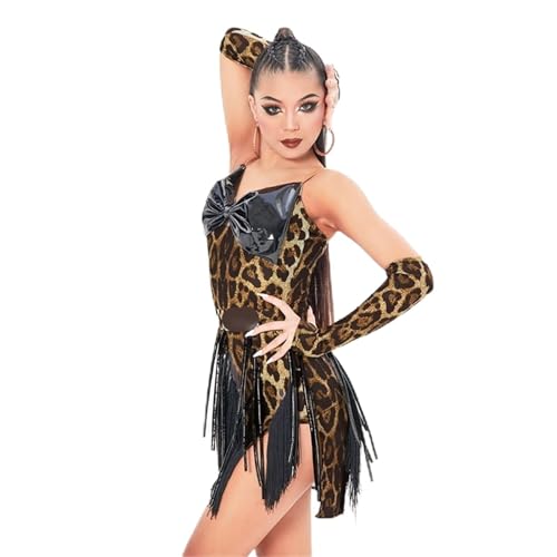 Costume de danse latine femme, tenue de salon jaune pour performance et compétition.