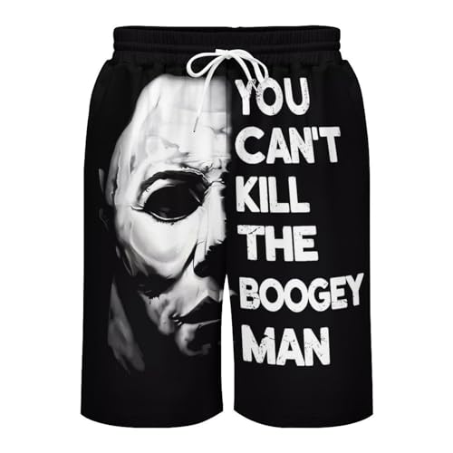 Men's Short Sweatpants Halloween Michael Myers Beachwear Hawaiian Short Pants Swimsuits Beach Shorts with Pockets4