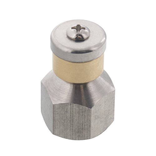 Erie Tools Rotating 3/8-inch Drain Cleaning Nozzle 4.5 Orifice 4000 PSI Stainless Steel for Sewer Pipe Water Jetter