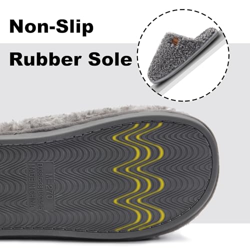 Image of Micolin Slippers For Women Men Fuzzy Winter Warm With Memory Foam House Comfort Fluffy Lining Anti-Skid Cute Indoor Outdoor Shoes