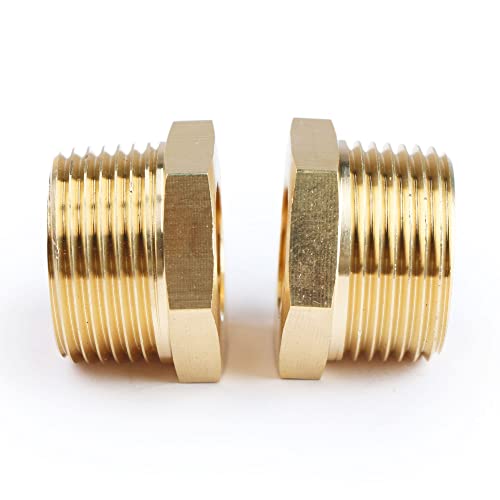 Buje reductor de latón 1 a 1/2 NPT macho hembra U.S. Solid para tubería 6
