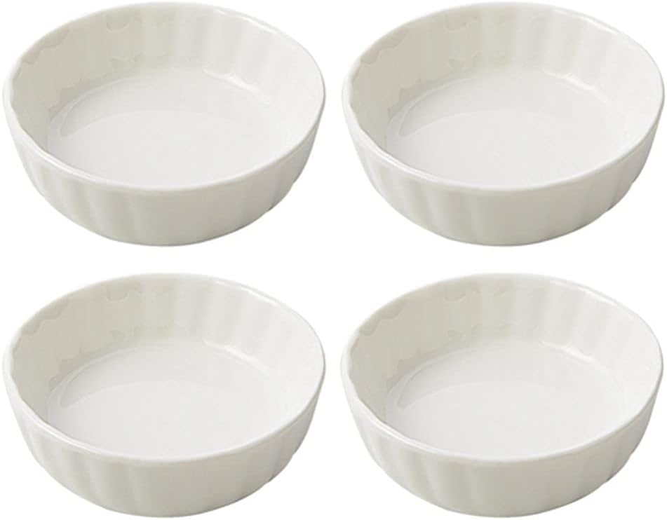Small White Porcelain Bowl Ice Cream Dessert Bowl Dessert Side Dish Suitable for Home Kitchen Restaurant 4 Pieces (Color : B) (C)