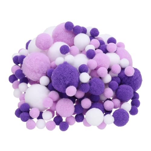 Pompons artisanat PATIKIL 130 boules duveteuses violet et blanc matériel DIY