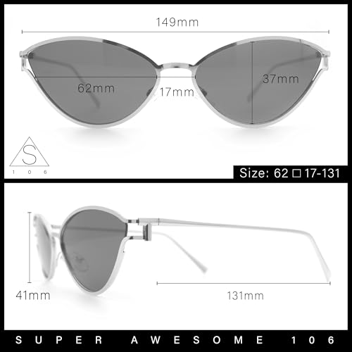 SA106 Womens Metal Rim Cat Eye Breezy Casual Fashion Sunglasses3