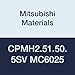 Mitsubishi Materials CPMH2.51.50.5SV MC6025 CVD Coated Carbide CP Type Positive Turning Insert with Hole, Rhombic 80?, 0.313" IC, 0.094" Thick, 0.008" Corner Radius, SV Breaker (Pack of 10)
