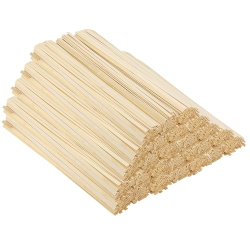 SOUJAP 1000Pcs 15.7 Inch Natural Bamboo Sticks, 3/8 Width Wooden Craft Sticks, 9 x 400mm Flat Bamboo Stick for DIY Crafts