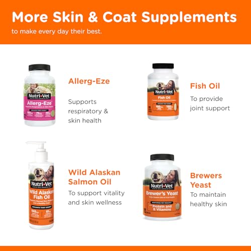 Nutri-Vet Skin & Coat Biscuits for Dogs - Tasty Dog Treat & Dog Skin and Coat Supplement - Small Sized Biscuit - Omega-3 and Biotin Dog Treat - 16 oz