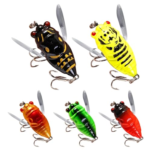 Señuelo De Pesca De Cigarra, Señuelos De Pesca De Lubina, Ojos Holográficos Señuelos Duros De Pesca, Pesca De Simulación, Señuelos De Pesca Artificiales para Estanque De Lago De Agua Dulce, 4CM