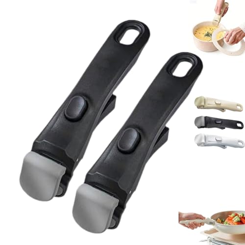 ZVD Lot de 2 poignées universelles amovibles pour casseroles et poêles à frire, résistantes à la chaleur jusqu'à 250 °C, poignée ergonomique à...