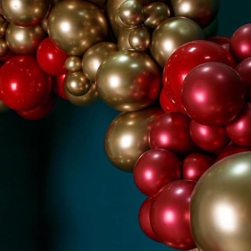 Image of 150pcs Metallic Gold Balloons Different Sizes Pack, 18 12 10 5 Inch Party Balloon Garland Arch Kit for Birthday Graduation Baby Shower Wedding Party Decorations (With 2 Ribbons)