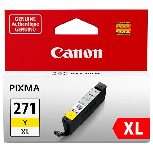 Canon CLI-271XL Genuine Yellow Ink Tank, Compatible with MG6820, MG6821, MG6822, MG5720, MG5721, MG5722, MG7720, TS5020, TS6020, TS8020, and TS9020 (Optional) Printers