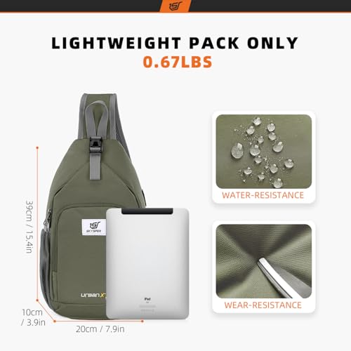 Image of SKYSPER Sling Bag RFID Crossbody Sling Backpack Cross Body Shoulder Bag Travel Hiking Daypack for Women Men(Light Taupe)