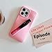 Jtsery Lip Gloss Holder Case for iPhone 11, Lipgloss Case Lipstick Lip Glaze Designed Stylish Silicone Women Girls Funny Case for iPhone 11 6.1 inch 2019 (Pink)