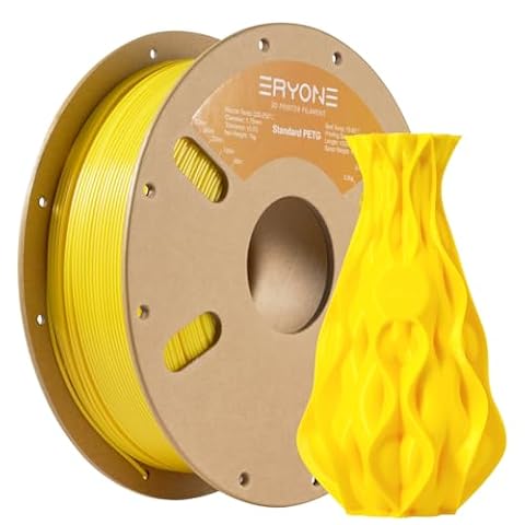 ERYONE PETG Filament 1,75 mm, 3D Printer Filament PETG, +/- 0,03 mm, 1 kg/Spool, Yellow S