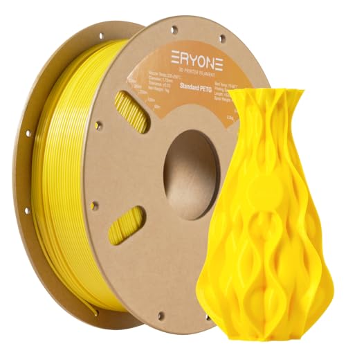 ERYONE PETG Filament 1,75 mm, 3D Printer Filament PETG, +/- 0,03 mm, 1 kg/Spool,Yellow