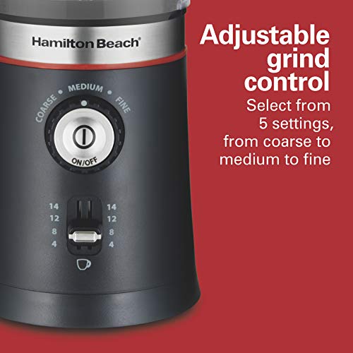 Hamilton Beach 10Oz Electric Coffee Grinder With Multiple Grind Settings For Up To 14 Cups, Stainless Steel Blades, Black #TOP3
