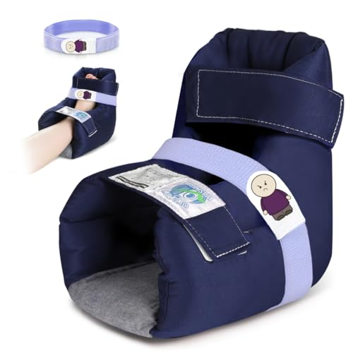 Image of EZ Assitive Heel Protector Sleeves - Open Heel Design for Pressure Relief, Adjustable Straps, Soft & Breathable Fabric, Fits Both Feet (1pc) - Ideal for Bedridden, Elderly & Diabetic Care