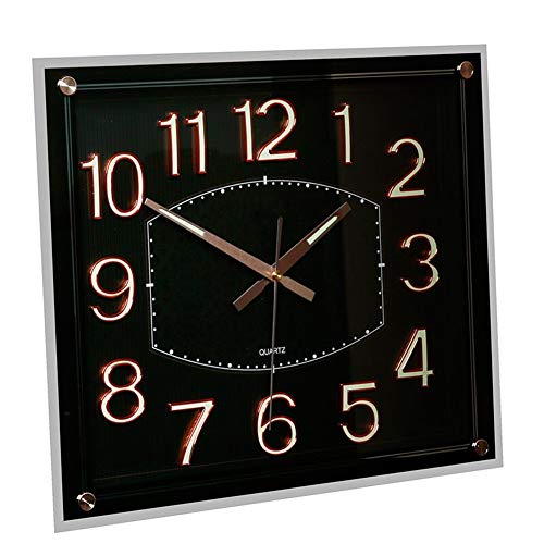 Fehun Wall Clocks,Non Ticking Battery Operated Rectangle Decorative Bedroom Kitchen Living Room Decor Classic Simple Design #TOP3