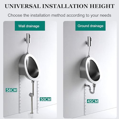Urinario con sensor inteligente y diseño antisalpicaduras de acero 3