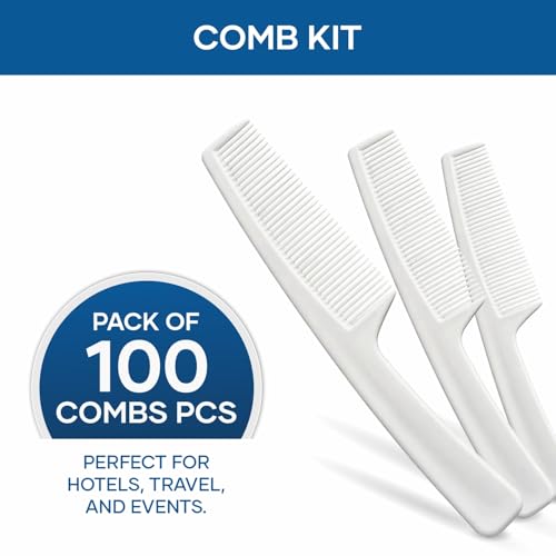 Image of Comb Kit Pack of 100 | Hotel Comb Set | Individually Packed, Hygienic & Travel-Friendly | Grooming Kit for Hotel Guests, Airbnb, Resorts, Hospitality Use & Guest Houses