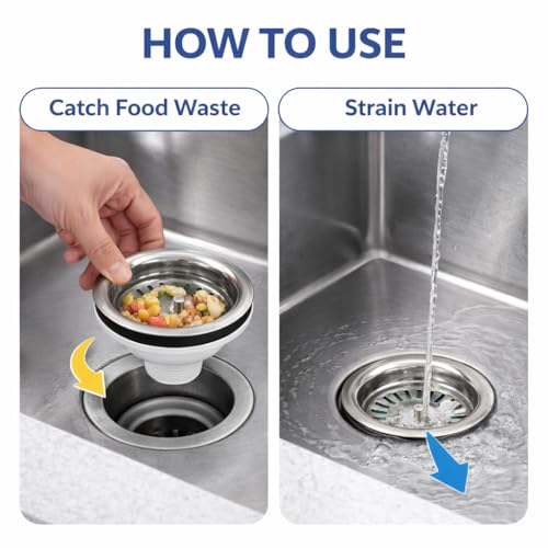 Image of Stainless Steel Kitchen Sink Waste Coupling Set For Kitchen /Utility| Sink-Mounted, Washable & Reusable, Heavy-Duty, Leak Rust Resistant Sink Drain | Easy Installation | Design (Pack of 2)