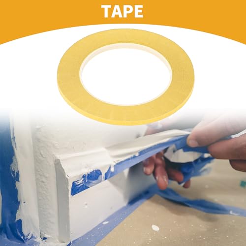 Image of 1 Pc Painters Tape Masking Master Tape Easy Removal Yellow 5000x0.5x0.01cm / 54.68 Yards x 0.2 Inches x 140um