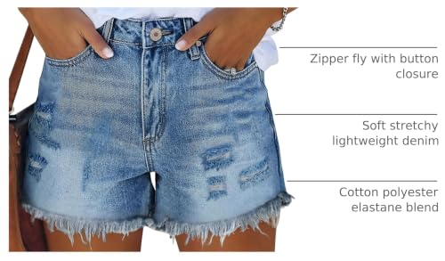 Image of CHICZONE Womens Mid-High Waisted Stretchy Denim Jean Shorts