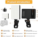 120 LED Selfie Light pour iPhone, Luminaire portable avec clip & Adaptateur de trépied pour caméra - 5000mAh Remboursable, 3 Modes d'éclairage, CRI 97+ pour enregistrement vidéo, TikTok, Anneaux de trépieds