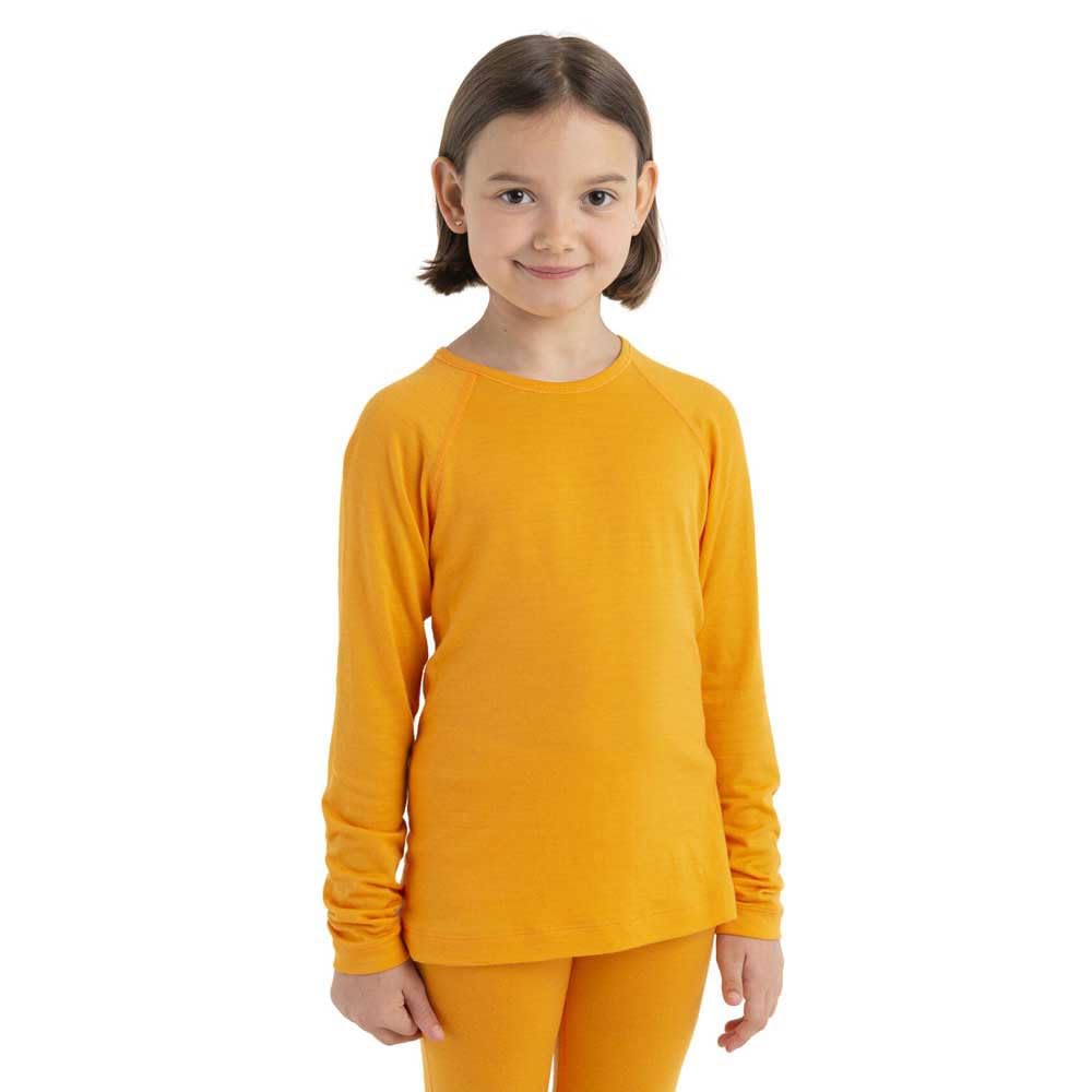 Icebreaker Merino Kids 200 Oasis Long Sleeve Crew Top - Solar, 6