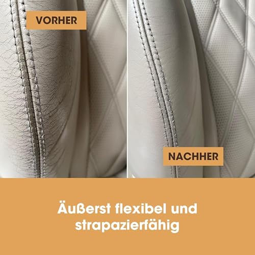 Furniture Clinic Leder-Reparaturfarbe 50 ml (Schwarz) – 2-in-1 Lederfarbe & Versiegelung für Möbel, Autositze, Taschen & Kleidung – Beseitigt Kratzer, Risse & Farbverlust bei glattem Echtleder