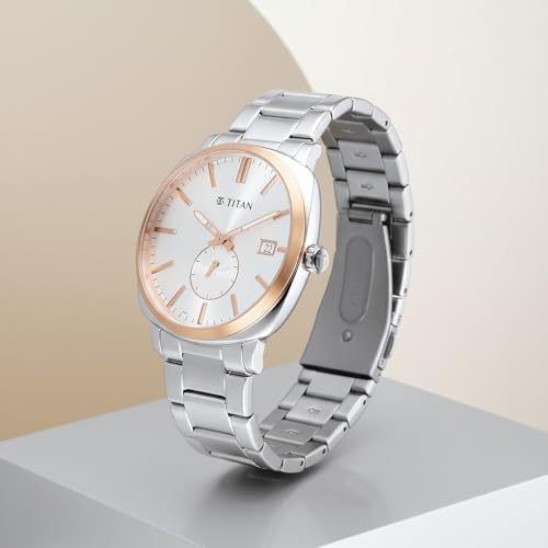 Image of Titan Classique Suave 2.0 Analog with Silver Dial Silver Stainless Steel Strap Watch for Men - 90189KM04