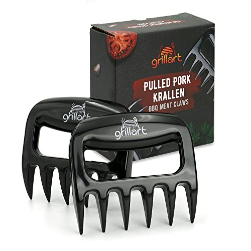 grillart® Premium Pulled Pork Krallen 2er Set – hochwertige Fleischkrallen aus hitzebeständigem Kunststoff – Spülmaschinenfest und besonders langlebig