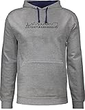 Shirtracer Skyline - Dortmund Skyline - XXL - Grau meliert/Navy Blau - Dortmund Hoodie - JH003 - Hoodie zweifarbig und Kapuzenpullover für Herren und Damen