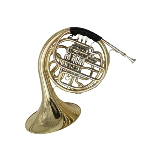 Trompa francesa Trompa doble de 4 llaves instrumento musical de viento metal con estuche