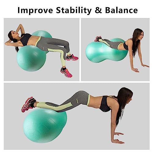 Inpany Peanut Ball - Anti Burst Exercise Ball For Labor Birthing, Physical Therapy For Kids, Core Strength, Home & Gym Fintness (Include Pump) #TOP4