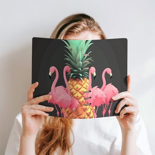 Cuaderno A5 de piel sintética premium recargable con diseño de flamencos 6
