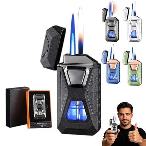 Encendedor recargable de doble llama activado por voz miniatura 1