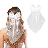 Jga Schleier Braut,Perlen Jga Schleier,Braut Accessoires Hochzeitsfotografie Schleier Jga Braut,Kurz Brautschleier Jga für Junggesellenabschied Hochzeit Damen Party Haarschmuck(Weißer)