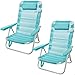 Aktive 62252 - Pack de 2 sillas plegables multiposición para playa, jardín, terraza o camping | 5 posiciones diferentes | Medidas 48x45,5x84 cm | Altura 21 cm | Reforzadas, incluye asa de transporte