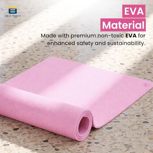 Image of Btag Premium TPE Yoga Mat for Women & Men | Anti-Slip Exercise & Gym Mat for Home Workouts | Lightweight & Durable | 6 mm (Pink)