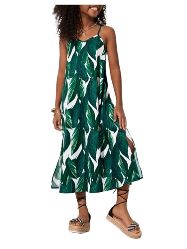 GORGLITTER Girl's Summer Hawaiian Dress Sleeveless Tropical Boho Beach Maxi Dresses