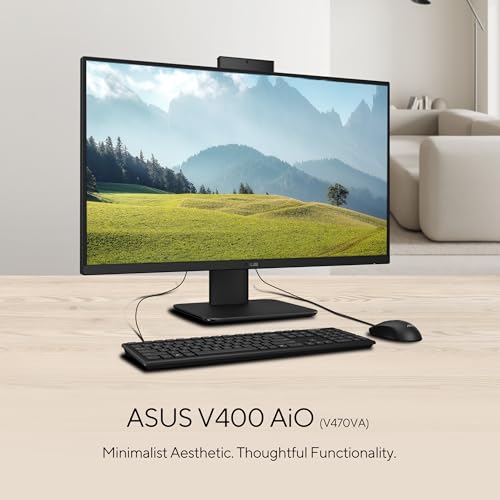 Image of ASUS V470 All-in-One, 27 inch FHD Anti-Glare Touch Display, 16GB DDR5 RAM, 1TB SSD, Intel Core i5-13420H Processor, Windows 11 Home, Wired Keyboard and Mouse Included, V470VA-MS504T, Black