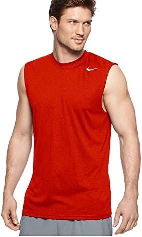 Nike Mens Legend Dri Fit Sleeveless T Shirt (Medium, Gym Red)
