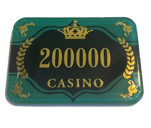 Generic - Acrylic Denominated Rectangular Poker Chips Plaques Jetons - 5 Pieces (200,000 Green)