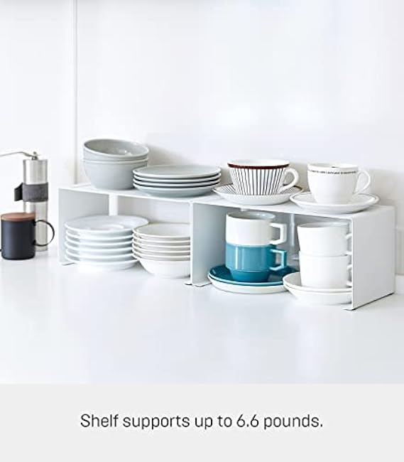 Yamazaki Home Tower Stackable Alloy Steel Kitchen Rack ¨C Storage Organizer Counter Shelf White Small