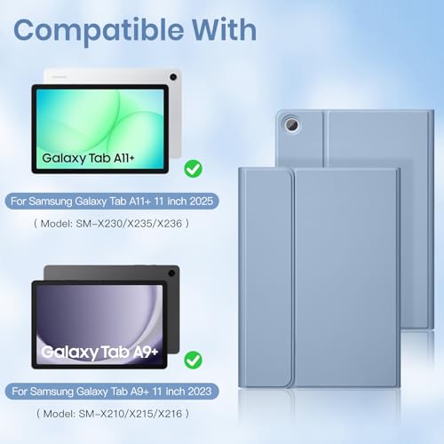 Funda teclado Samsung Galaxy Tab A11 Plus 2025 azul 11 pulgadas 3
