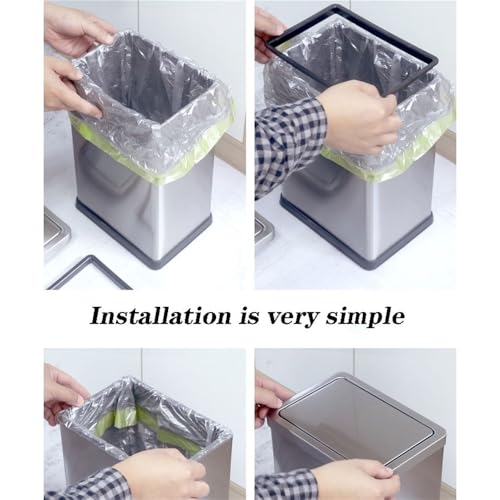 Caneca de basura de acero inoxidable 15L con tapa miniatura 4