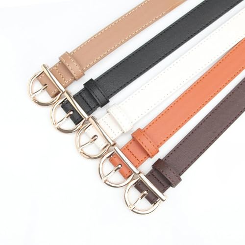 jojomis Women's PU Leather Belt with Alloy Buckle Adjustable Waist Belt for Jeans Suits Dresses 40.94x0.91 Inch- Camel2