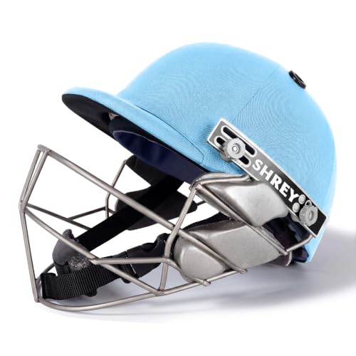 Image of SHREY Pro Guard Stainless Steel 2.0 Batting Cricket Helmet for Men's (SkyBlue, M)