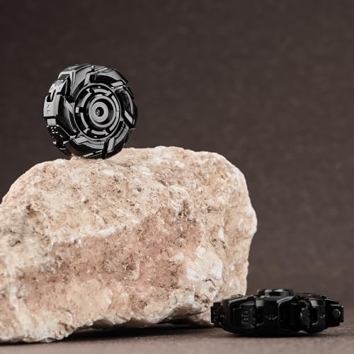 Image of Metal Fidget Spinner for Adults - Spin-Activated Transformation (Open Armor) Spinner, Cool Fidget Toy for Stress Relief, Viral on TikTok & YouTube (Black Knight)